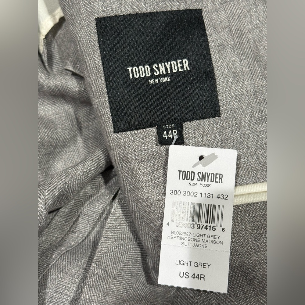 Todd Snyder Light Grey Herringbone Madison Suit Jackie NWT 100% Linen - Picture 7 of 13